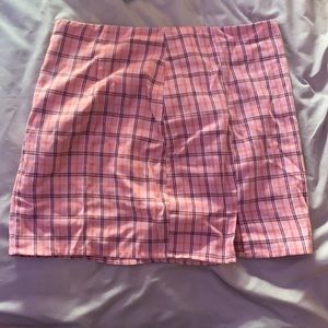 Shein Plaid Pink Skirt
